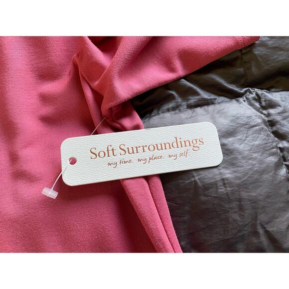 NWT SOFT SURROUNDINGS pink midi dress size S small short sleeve scoop neck - Picture 9 of 9